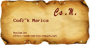 Csák Marica névjegykártya